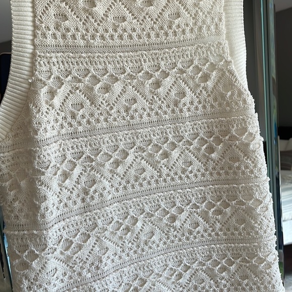 Anthropologie sleeveless white sweater dress size small - Picture 3 of 5